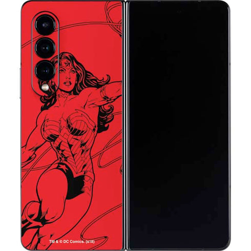 DC Comics Wonder Woman Comic Pop Galaxy Z Fold4 5G Skin